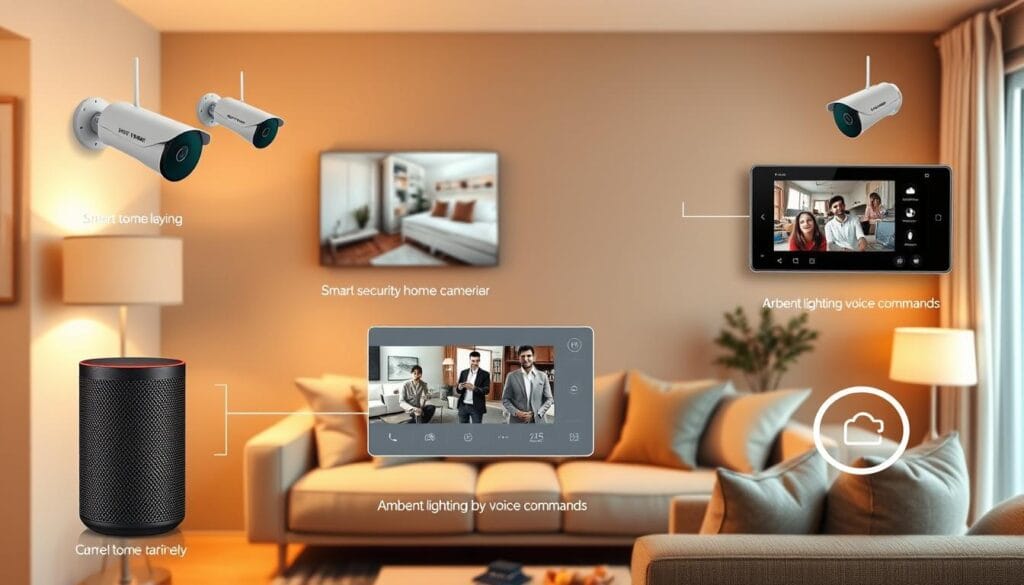 Smart home security integration with voice assistants