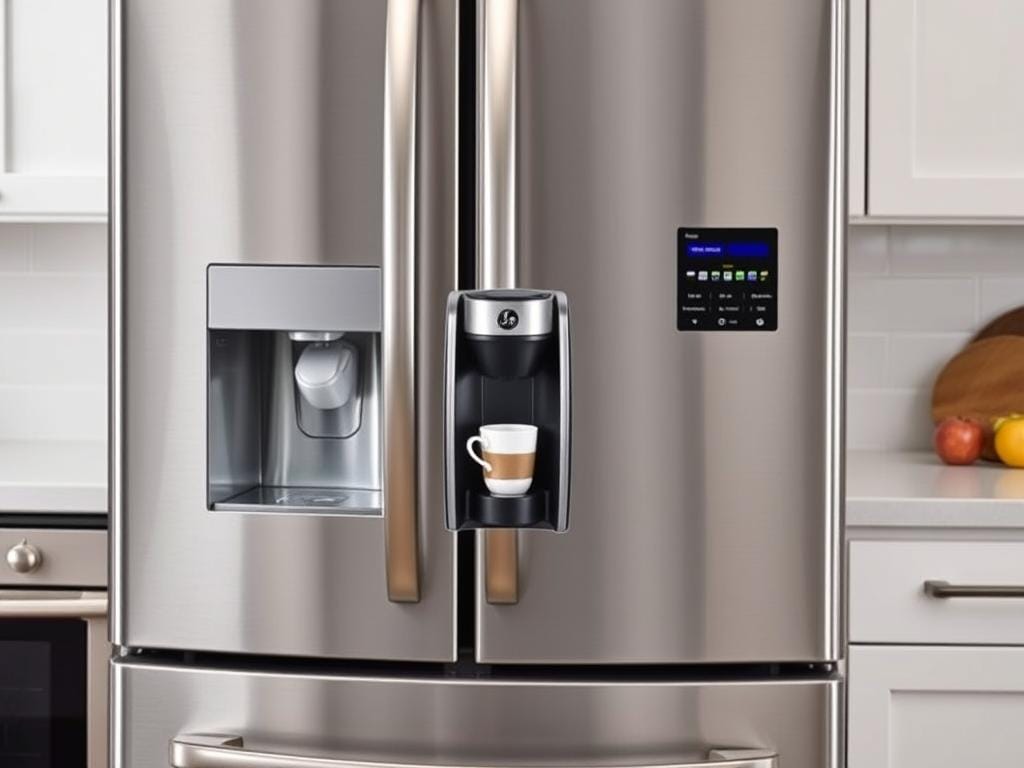 GE Profile Smart Hub refrigerator with built-in Keurig coffee maker GE Profile Smart Hub refrigerator with built-in Keurig coffee maker