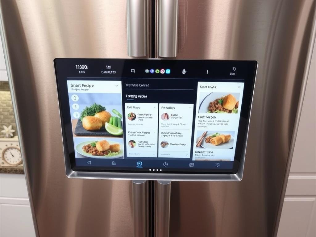 Whirlpool Smart Connect refrigerator with recipe suggestion AI display Whirlpool Smart Connect refrigerator with recipe suggestion AI display