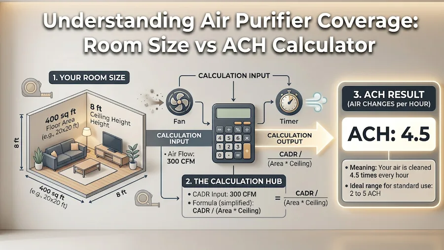 Understanding Air Purifier Coverage: Room Size vs ACH Calculator
